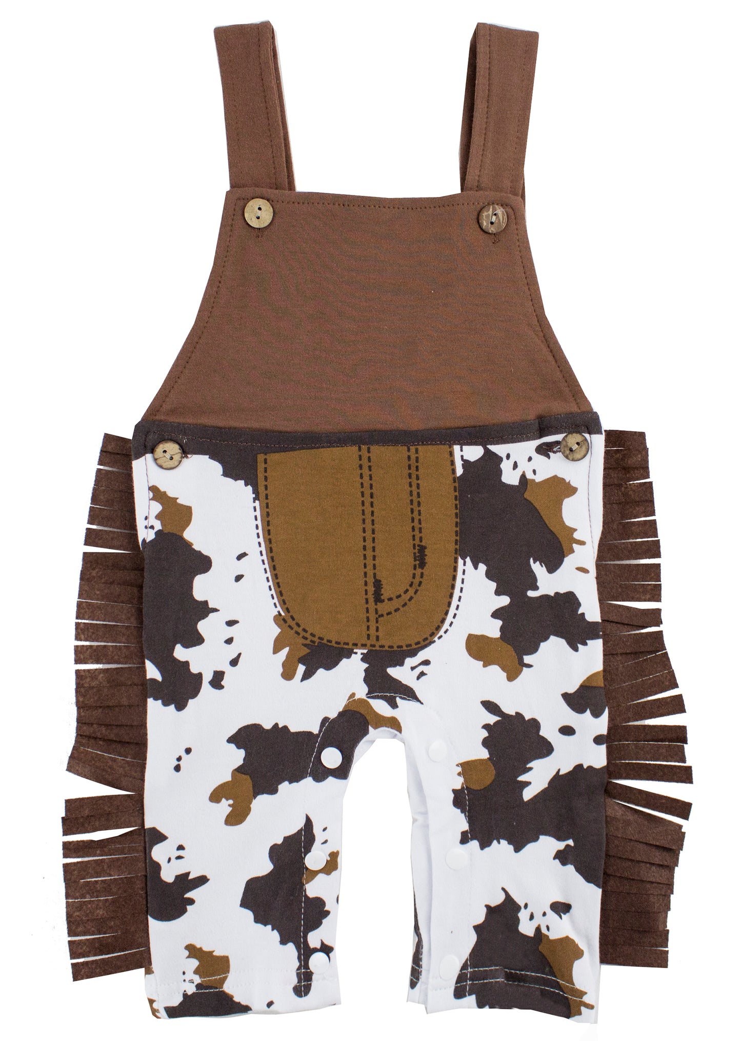 Brown Cowboy Overalls, Hat, Handkerchief 3pcs Baby Costume