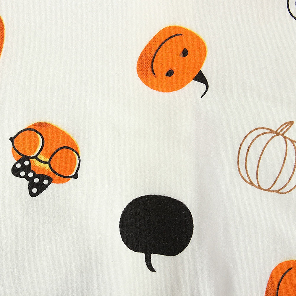 Little Witch Pumpkin Print Cotton Halloween Baby Romper